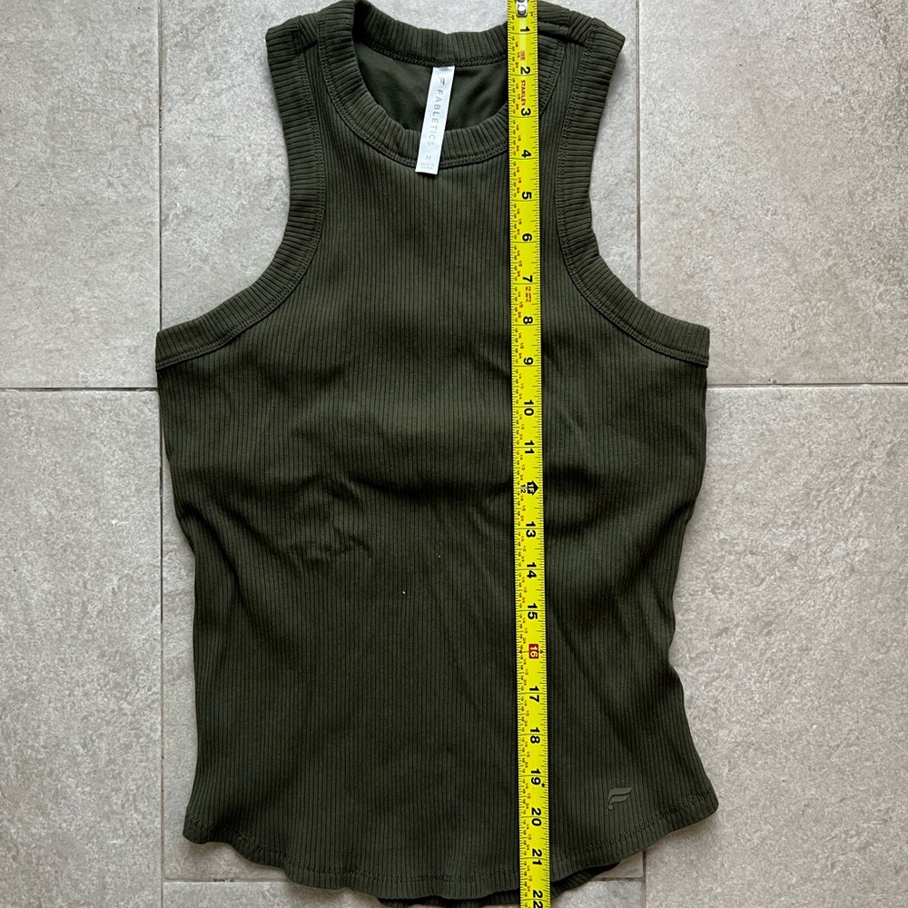 Fabletics Olive Ribbed Tank Top - Picture 3 of 6